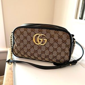 Gucci Mormont shoulder bag diagonal quilted GG canvas